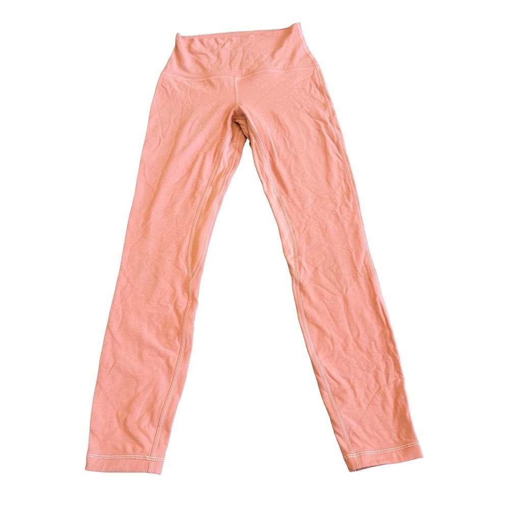 Lululemon High Waisted Pull-On Leggings Full Length Salmon Peach Size 4 Women's